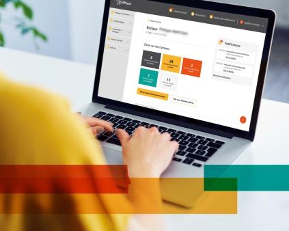 Encart jaune avec écrit "Ma plateforme EFFINUM"