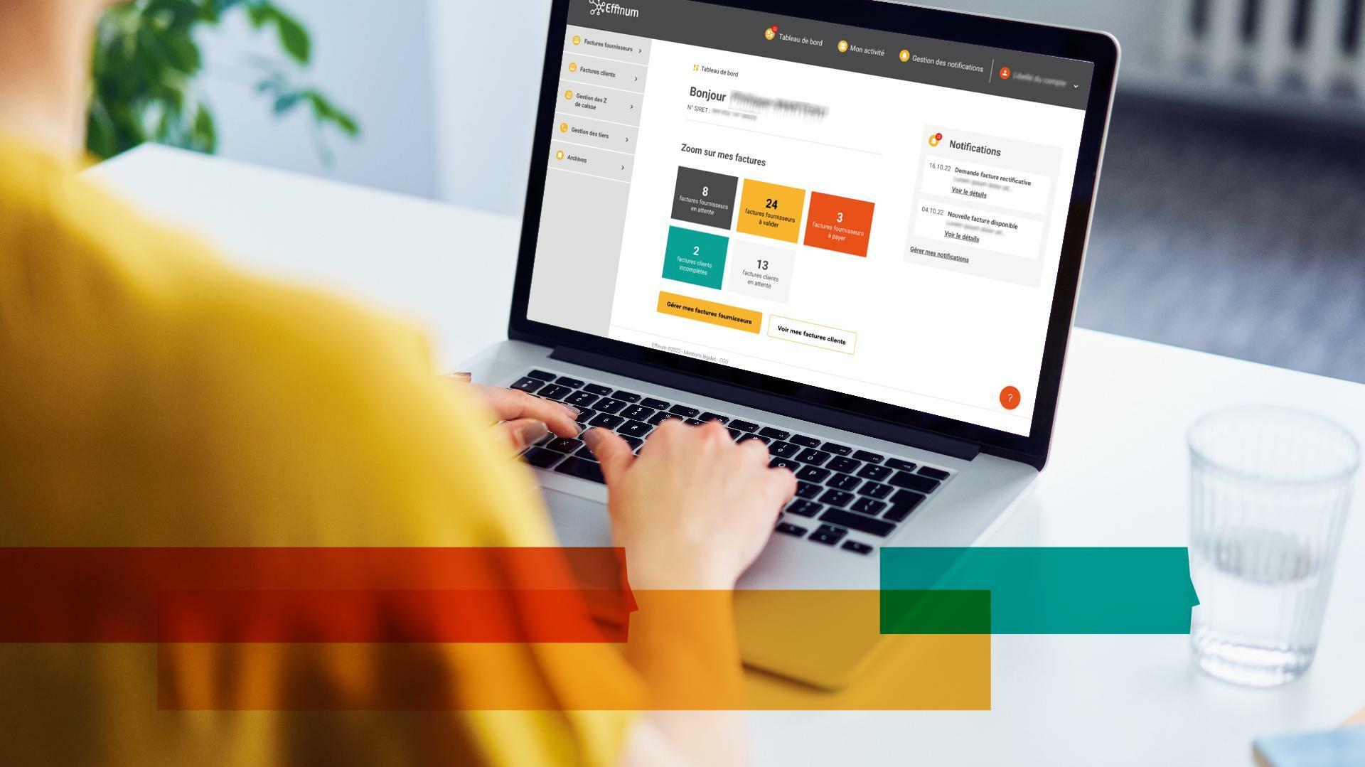 Encart jaune avec écrit "Ma plateforme EFFINUM"